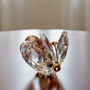 SWAROVSKI In a Summer Meadow Crystal Butterfly 🦋 Gold Mask & Crystal Antennas